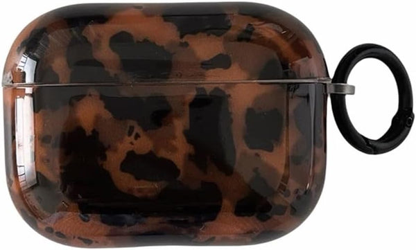 aaknhen Leopard Cheetah Print Case for AirPods Pro 3rd Generation(2025) with Keychain Tortoiseshell