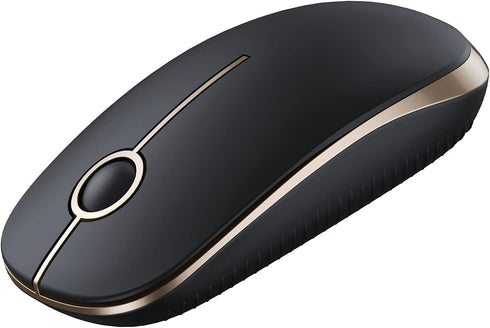 VssoPlor Wireless Mouse, 2.4G Slim Portable Computer Mice with Nano Receiver for Notebook, PC, Laptop, Computer (Black