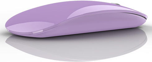 TENMOS M18 Bluetooth Mouse, USB C Rechargeable Wireless, Triple Mode (Dual Bluetooth+USB) - Purple