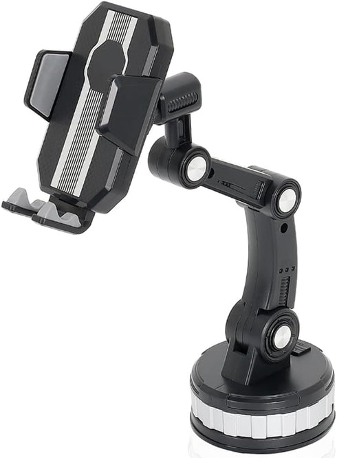 Car Phone Holder Mount: Suction Cup Stand for Universal Dashboard/Windshield, One-Button Pop-up (Black)