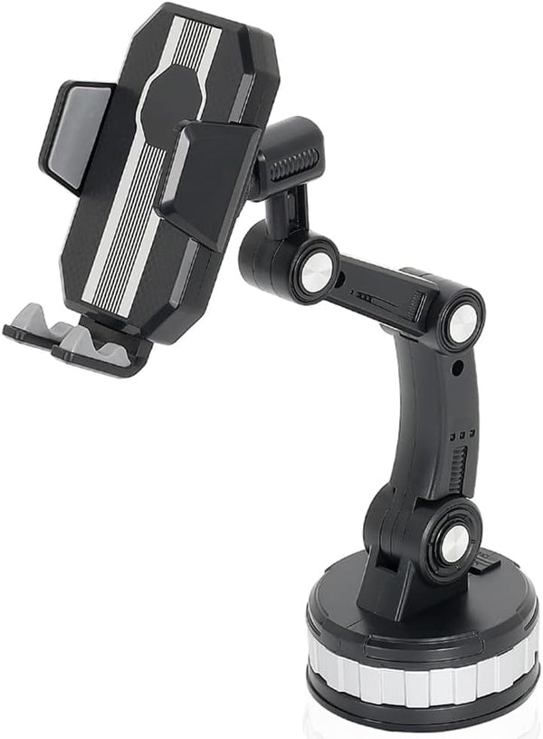 Car Phone Holder Mount: Suction Cup Stand for Universal Dashboard/Windshield, One-Button Pop-up (Black)