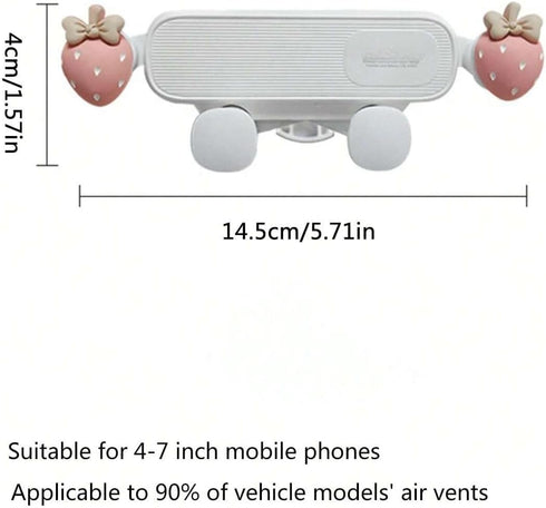Strawberry Car Air Outlet Phone Holder, Cute Creative Suction Phone Cradle, Stocking Stuffers, Strawberry Decor