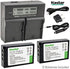 Kastar LCD Dual Fast Charger & 2 x Battery for Olympus BLS-1, PS-BLS1, E-400, E-410, E-420, E-450, E-600
