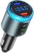 ILOKEY 5.0 12V~24V MP3 7 3.0 (black-BC52) Bluetooth Car FM Transmitter for Car Noise Cancelling Player Color LED