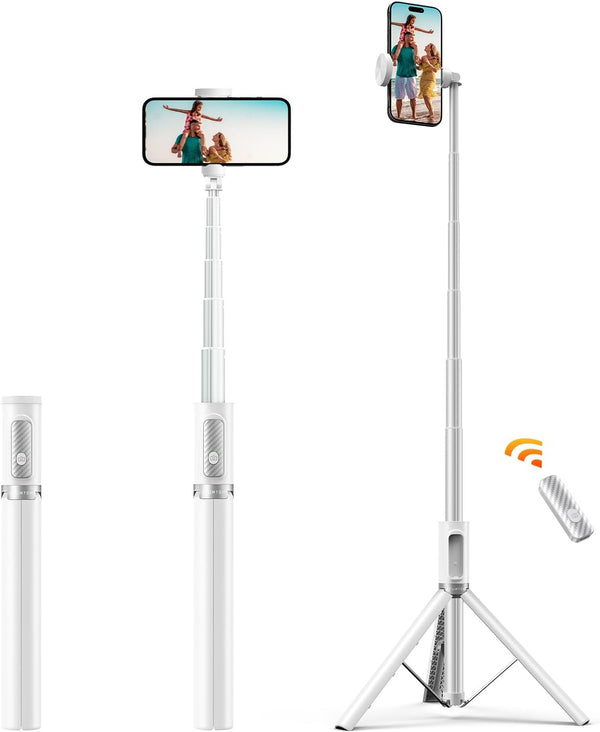 ATUMTEK 62" Selfie Stick Tripod, Extendable Aluminum Tripod with Bluetooth Remote for iPhone and Android