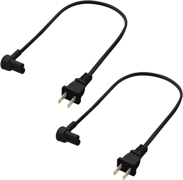 2-Pack Extra Short Power Cord Compatible with Sonos Era 100 and Era 300 Speakers (Black - 19.5 Inches)