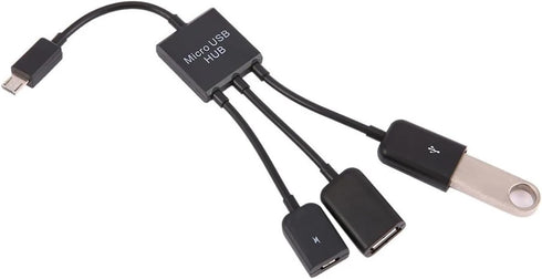 ljhnba 3in1 2 3 USB to OTG Port HUB Cable Splitter Micro-USB Type-C Adapter Converter for Tablet Computer Keyboard