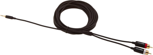 Amazon Basics 3.5 Aux to 2 x RCA Adapters, Audio Cable for Amplifiers, Active Speakers (15 Feet/4.6 m, Black)