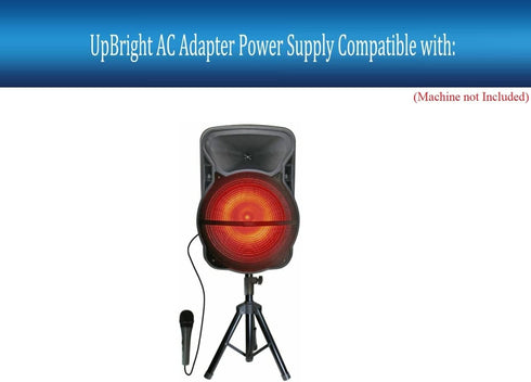 UpBright 9V AC/DC Adapter Compatible with TopTech Audio JET-15 JET15 15" 2200W Fully Amplified Portable Bluetooth Speaker Top Tech DC9V 1.5A 9VDC 1500mA Switching Power Supply Cord Battery Charger PSU