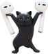 Cute Stuff Home Decor Fun Kitty Decoration, Magnetic Dance Cat AirPod Holder for Apple AirPods 1&2 3 Pro (Black)