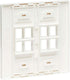 Tripp Lite 8-Port Universal Keystone Double-Gang Wall Plate - 2-Gang Faceplate, Adaptable, White