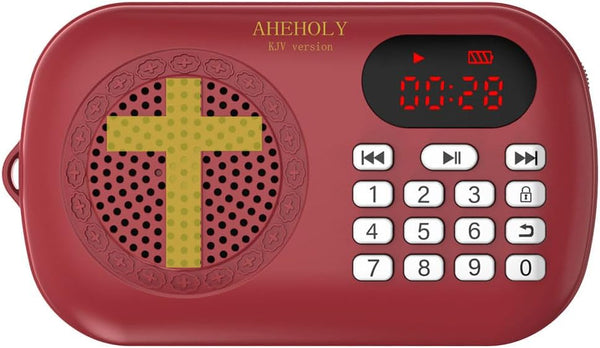 AHEHOLY KJV Audio Bible Player Portable & Rechargeable Scripture Device Preloaded King James