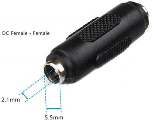 10PCS DC Power Connector Adapter 12V 5.5mm x 2.1mm, 12/24V Female to Female Power Jack Socket for Led Strip CCTV Security Camera Cable Wire Ends Plug Barrel