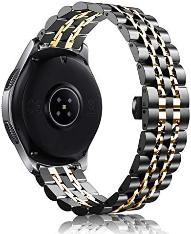 Band for Samsung Gear S3 / Galaxy Watch 46mm / Galaxy Watch 3 45mm, 22mm 7-Rows Stainless Steel Replacement Strap