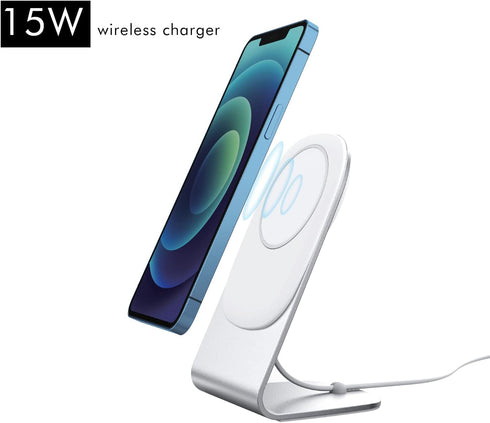 Magnetic Wireless Charger, Fast 15W Wireless Charging Station/Pad, Qi-Certified, Compatible with iPhone 13/12/11/11 Pro