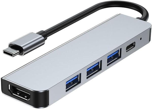 USB C to HDMI Multiport Adapter, 5 in 1 Type-C Digital AV Adapter with 4K HDMI Output for iPhone 15, MacBook Pro, iPad