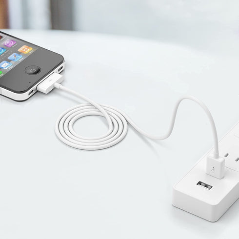sarmert 4.0ft Apple Certified 30 Pin USB Charging Cable for iPhone 4/4s, iPad 1/2/3, iPod Touch/Nano - White (1 PCS)