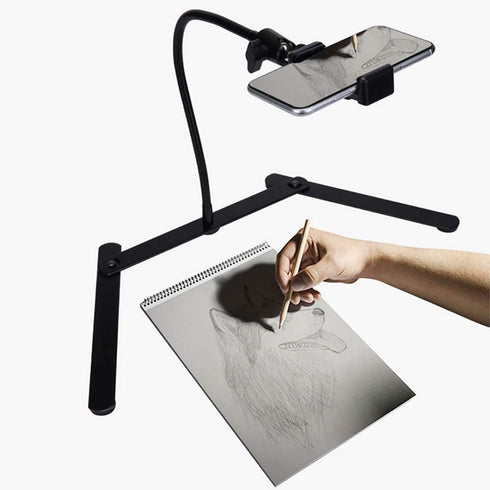 Photo Copy Pico Projector Stand Overhead Tripod Video Stand Phone Mount Flexible Tabletop Stand for Live Streaming Video Recording Vlog YouTube Teaching Cooking Crafting Demo Drawing Recording
