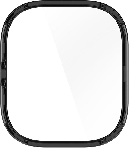 Smartwatch Protective Case Cover - Full Coverage PC with Tempered Glass Screen Protector for Redmi Watch 4 (Black)