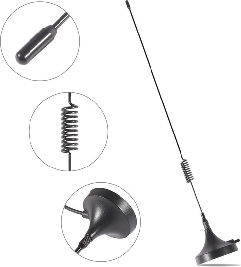 ACEIRMC Universal Car Stereo Antenna Car FM AM Radio Antenna Magnetic Base Car Radio Antenna Aerial for Vehicle Truck