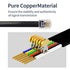 RJ12 Cable Short 1 Foot, 6P6C Connector Landline Phone Wire, Black, 2 Pack for In-Wall and Out-Wall Use