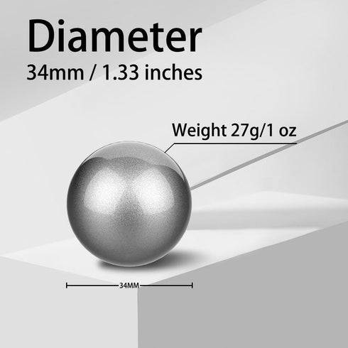Trackball 34mm/1.34 Inches Replacement Ball for Logitech M575, M570, MX Ergo, ELECOM, Kensington, Perixx, Glossy - Gray