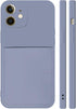 Ultra Slim Liquid Silicon Gel Case for iPhone 12 Mini 5.4" 2020, Lavender Grey, with Card Holder Sleeves Slot