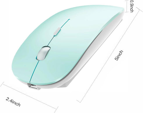 Bluetooth Wireless Mouse for Mac Laptop Chromebook, Rechargeable Wireless Mouse for Desktop Computer Notebook (Blue).