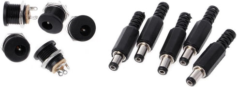 Hisocute 5 Pcs 5.5mm X 2.1mm Male for Power Plug Connector+5 Pcs Screw