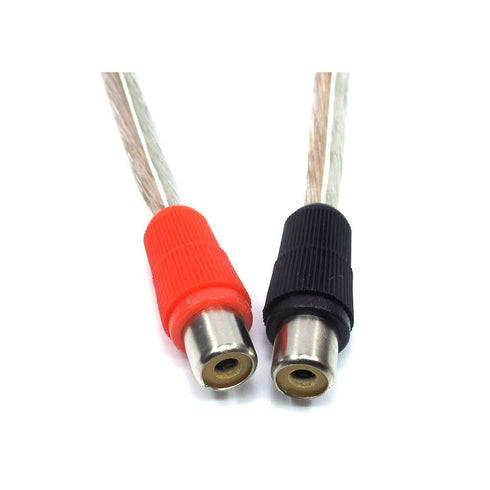 2-Pack RCA Female to Speaker Wire Adapter Cable, 5.5-inch/14cm - Black/Red, Audio Video Conversion