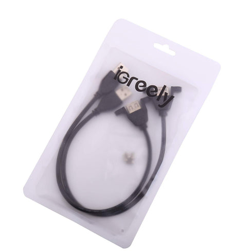 iGreely USB Extension Cable 2Pack, 1Ft/30cm USB 2.0 Panel-Mount Type A Male to Type A Female Cable