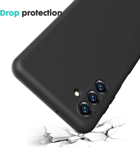 Samsung Galaxy A14 5G Case, Black Liquid Silicone with Microfiber Lining & Shockproof Design