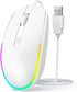 seenda Wired Mouse, USB Computer Mouse with RGB Backlit Optical LED and Attached USB Cord for Laptops, Notebooks,