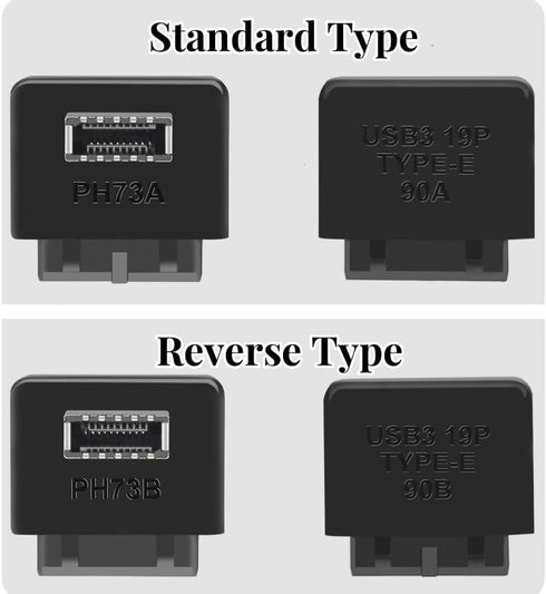 USB 3.2 Gen 1 to USB 3.2 Gen 2 Header Adapter, USB 3.1 Type-E Key-A to USB 3.0 20 Pin Header Converter for Type C Motherboard (Standard Type), Black