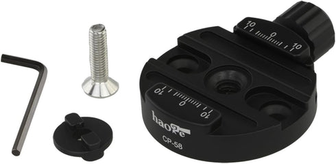 Haoge Combo Boss Adapter Convertor with CP-58 58mm Arca Swiss Quick Release Clamp for Manfrotto Tripod