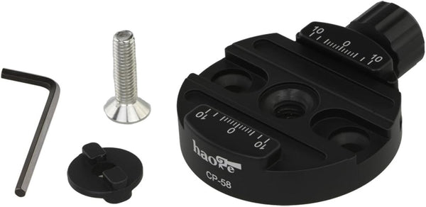 Haoge Combo Boss Adapter Convertor with CP-58 58mm Arca Swiss Quick Release Clamp for Manfrotto Tripod
