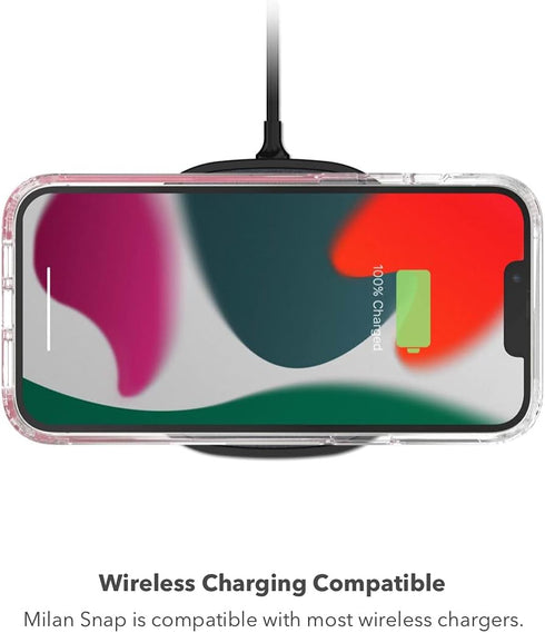Gear4 ZAGG Milan Snap Case for Apple iPhone 13 Pro Max, MagSafe Compatible Clear Case with Detailing