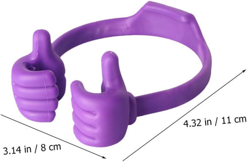 OSALADI 2pcs Creative Thumbs Gesture Desktop Holder Multi-Function Adjustable Cell Phone Stand Purple and Red for Desks