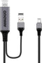 USB C to HDMI Adapter with Charging Cable, 4K 30Hz Compatible with MacBook 2018, iPad Pro, 6.6FT (Black)
