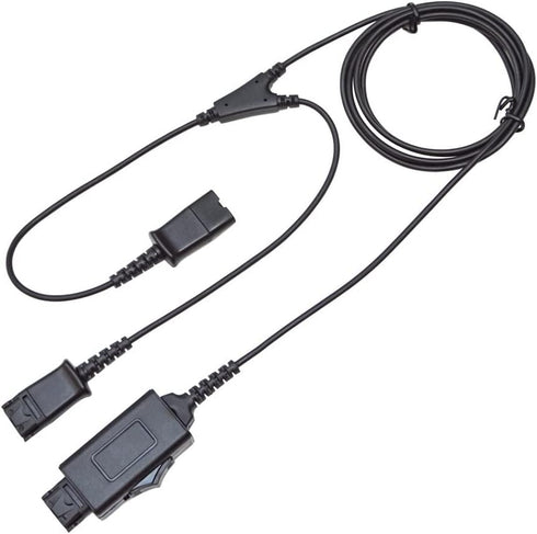 Y-Splitter Adapter Y-Training Cable with Mic Switch, Compatible with Plantronics QD Headset for Training Purposes