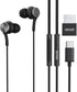 Maxell USB-C Wired Earbuds with USB-A Adapter, Built-in Microphone with Volume and