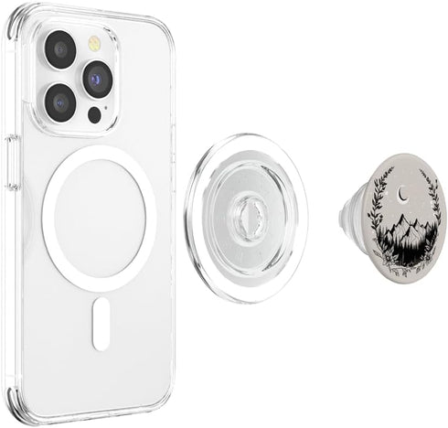 PopSockets MagSafe PopGrip for iPhone - Boho Chic Flowers Moon Forest Nature Mountain Retro Pastel