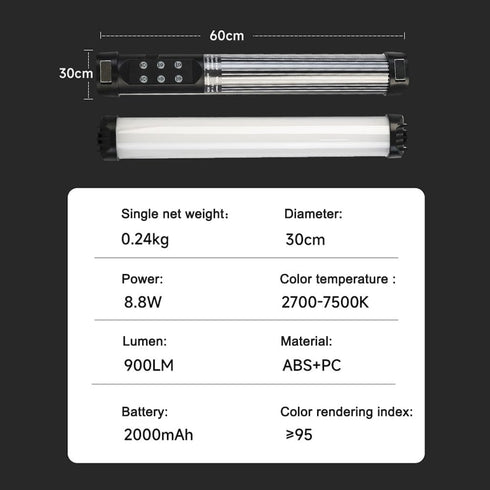 RGB Handheld Photography Lamp, Dimmable LED Light Portable Vlog Light with 2000mAh Battery, Adjustable Music Rhythm