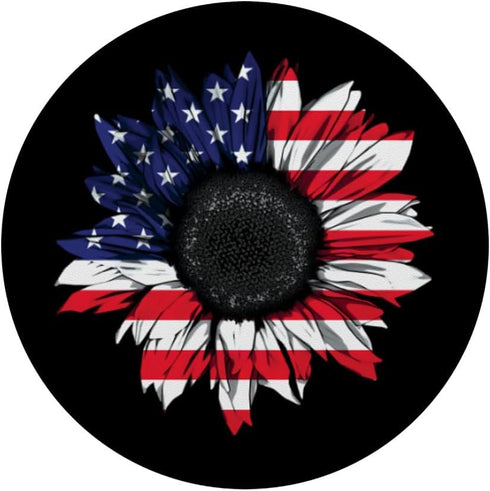 Cute Trendy Patriotic Sunflower American USA Flag Floral PopSockets Standard PopGrip