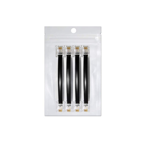 AmzPRO 4 Pack 4 Inch Short Telephone Cable RJ11 Male to Male, Phone Line Cord (Black)