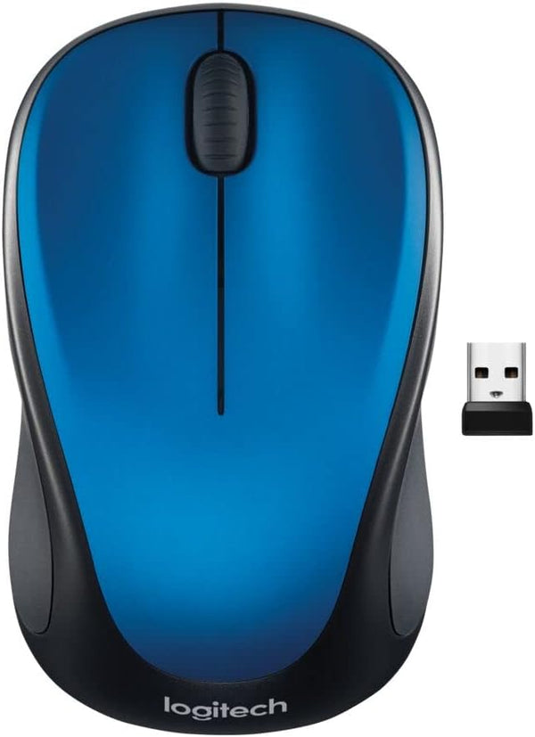 Logitech M317 Wireless Mouse, 2.4 GHz, USB Receiver, 1000 DPI Optical Tracking, 12 Month Battery, Blue, Compatible with