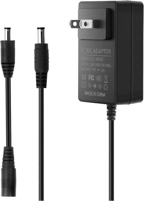 Gilivier DC 9V 2A Power Supply AC Adapter with Polarity Reverse Cable 100-240V