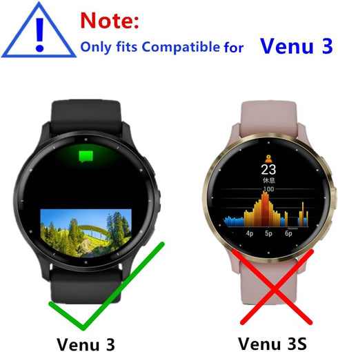 Compatible for Garmin Venu 3 Screen Protector, 3D Full Screen Coverage Case Curved Edge TPU Protective Film for Venu 3 45mm Smartwatch (3 PCS)