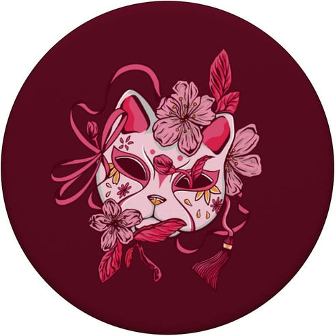 Cherry Blossom Japanese Mask Sakura Vintage Anime PopSockets Swappable PopGrip