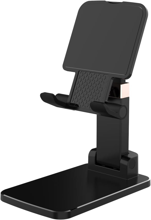 Solareon Adjustable Cell Phone Stand for Desk, Heavy Duty Black Phone Holder with